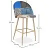 Buy Patchwork Upholstered Stool - Scandinavian Style - Bennett Multicolour 59946 home delivery