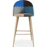 Buy Patchwork Upholstered Stool - Scandinavian Style - Bennett Multicolour 59946 - in the EU