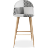 Buy Patchwork Upholstered Stool - Scandinavian Style - Black and White - Bennett  White / Black 59947 - in the EU