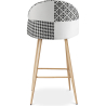 Buy Patchwork Upholstered Stool - Scandinavian Style - Black and White - Bennett  White / Black 59947 with a guarantee