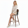 Buy Patchwork Upholstered Bar Stool Scandinavian Design with Dark Metal Legs - Bennett Amy Multicolour 59948 at MyFaktory