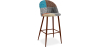 Buy Patchwork Upholstered Bar Stool Scandinavian Design with Dark Metal Legs - Bennett Amy Multicolour 59948 home delivery