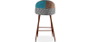 Buy Patchwork Upholstered Bar Stool Scandinavian Design with Dark Metal Legs - Bennett Amy Multicolour 59948 - in the EU
