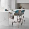 Buy Patchwork Upholstered Bar Stool Scandinavian Design with Dark Metal Legs - Bennett Amy Multicolour 59948 - prices