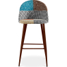 Buy Patchwork Upholstered Bar Stool Scandinavian Design with Dark Metal Legs - Bennett Amy Multicolour 59948 - in the EU