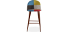 Buy Patchwork Upholstered Bar Stool Scandinavian Design with Dark Metal Legs - Bennett Fiona Multicolour 59949 in the Europe