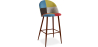 Buy Patchwork Upholstered Bar Stool Scandinavian Design with Dark Metal Legs - Bennett Fiona Multicolour 59949 home delivery