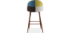 Buy Patchwork Upholstered Bar Stool Scandinavian Design with Dark Metal Legs - Bennett Fiona Multicolour 59949 - in the EU