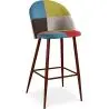 Buy Patchwork Upholstered Bar Stool Scandinavian Design with Dark Metal Legs - Bennett Fiona Multicolour 59949 - in the EU