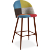 Buy Patchwork Upholstered Bar Stool Scandinavian Design with Dark Metal Legs - Bennett Fiona Multicolour 59949 - prices