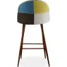 Buy Patchwork Upholstered Bar Stool Scandinavian Design with Dark Metal Legs - Bennett Fiona Multicolour 59949 home delivery