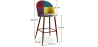 Buy Patchwork Upholstered Bar Stool Scandinavian Design with Dark Metal Legs - Bennett Jay Multicolour 59950 at MyFaktory