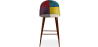 Buy Patchwork Upholstered Bar Stool Scandinavian Design with Dark Metal Legs - Bennett Jay Multicolour 59950 - in the EU