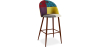 Buy Patchwork Upholstered Bar Stool Scandinavian Design with Dark Metal Legs - Bennett Jay Multicolour 59950 in the Europe