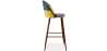 Buy Patchwork Upholstered Bar Stool Scandinavian Design with Dark Metal Legs - Bennett Jay Multicolour 59950 home delivery