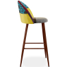 Buy Patchwork Upholstered Bar Stool Scandinavian Design with Dark Metal Legs - Bennett Jay Multicolour 59950 at MyFaktory