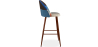 Buy Patchwork Upholstered Bar Stool Scandinavian Design with Dark Metal Legs - Bennett Piti Multicolour 59951 home delivery