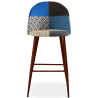 Buy Patchwork Upholstered Bar Stool Scandinavian Design with Dark Metal Legs - Bennett Piti Multicolour 59951 - in the EU