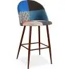 Buy Patchwork Upholstered Bar Stool Scandinavian Design with Dark Metal Legs - Bennett Piti Multicolour 59951 - in the EU