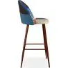 Buy Patchwork Upholstered Bar Stool Scandinavian Design with Dark Metal Legs - Bennett Piti Multicolour 59951 - prices