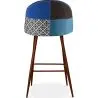 Buy Patchwork Upholstered Bar Stool Scandinavian Design with Dark Metal Legs - Bennett Piti Multicolour 59951 in the Europe