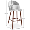 Buy Patchwork Upholstered Stool - Scandinavian Style - Black and White - Bennett White / Black 59952 - prices