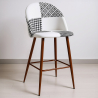Buy Patchwork Upholstered Stool - Scandinavian Style - Black and White - Bennett White / Black 59952 - prices