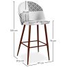 Buy Patchwork Upholstered Stool - Scandinavian Style - Black and White - Bennett White / Black 59952 with a guarantee