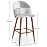 Buy Patchwork Upholstered Stool - Scandinavian Style - Black and White - Bennett White / Black 59952 with a guarantee