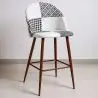 Buy Patchwork Upholstered Stool - Scandinavian Style - Black and White - Bennett White / Black 59952 - prices