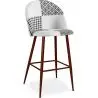 Buy Patchwork Upholstered Stool - Scandinavian Style - Black and White - Bennett White / Black 59952 - in the EU