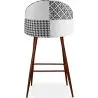 Buy Patchwork Upholstered Stool - Scandinavian Style - Black and White - Bennett White / Black 59952 home delivery
