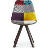 Buy Dining Chair Brielle Upholstered Scandi Design Dark Wooden Legs Premium - Patchwork Jay Multicolour 59957 - in the EU