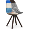Buy Dining Chair Brielle Upholstered Scandi Design Dark Wooden Legs Premium - Patchwork Piti Multicolour 59958 - in the EU
