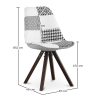 Buy Dining Chair Brielle Upholstered Scandi Design Dark Wooden Legs Premium - Patchwork Max White / Black 59959 with a guarantee