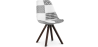 Buy Dining Chair Brielle Upholstered Scandi Design Dark Wooden Legs Premium - Patchwork Max White / Black 59959 - prices