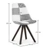 Buy Dining Chair Brielle Upholstered Scandi Design Dark Wooden Legs Premium - Patchwork Max White / Black 59959 with a guarantee