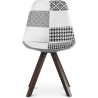 Buy Dining Chair Brielle Upholstered Scandi Design Dark Wooden Legs Premium - Patchwork Max White / Black 59959 - in the EU