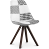 Buy Dining Chair Brielle Upholstered Scandi Design Dark Wooden Legs Premium - Patchwork Max White / Black 59959 - prices