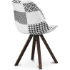 Buy Dining Chair Brielle Upholstered Scandi Design Dark Wooden Legs Premium - Patchwork Max White / Black 59959 in the Europe