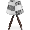 Buy Dining Chair Brielle Upholstered Scandi Design Dark Wooden Legs Premium - Patchwork Max White / Black 59959 home delivery