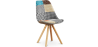 Buy Dining Chair Brielle Upholstered Scandi Design Wooden Legs Premium - Patchwork Amy Multicolour 59960 in the Europe