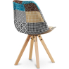 Buy Dining Chair Brielle Upholstered Scandi Design Wooden Legs Premium - Patchwork Amy Multicolour 59960 in the Europe