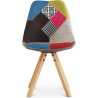 Buy Dining Chair Brielle Upholstered Scandi Design Wooden Legs Premium - Patchwork Fiona Multicolour 59961 - in the EU
