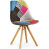 Buy Dining Chair Brielle Upholstered Scandi Design Wooden Legs Premium - Patchwork Fiona Multicolour 59961 - prices