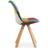 Buy Dining Chair Brielle Upholstered Scandi Design Wooden Legs Premium - Patchwork Fiona Multicolour 59961 at MyFaktory
