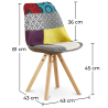 Buy Dining Chair Brielle Upholstered Scandi Design Wooden Legs Premium - Patchwork Jay Multicolour 59962 with a guarantee