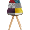 Buy Dining Chair Brielle Upholstered Scandi Design Wooden Legs Premium - Patchwork Jay Multicolour 59962 - in the EU