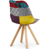 Buy Dining Chair Brielle Upholstered Scandi Design Wooden Legs Premium - Patchwork Jay Multicolour 59962 in the Europe