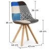Buy Dining Chair Brielle Upholstered Scandi Design Wooden Legs Premium - Patchwork Piti Multicolour 59963 with a guarantee